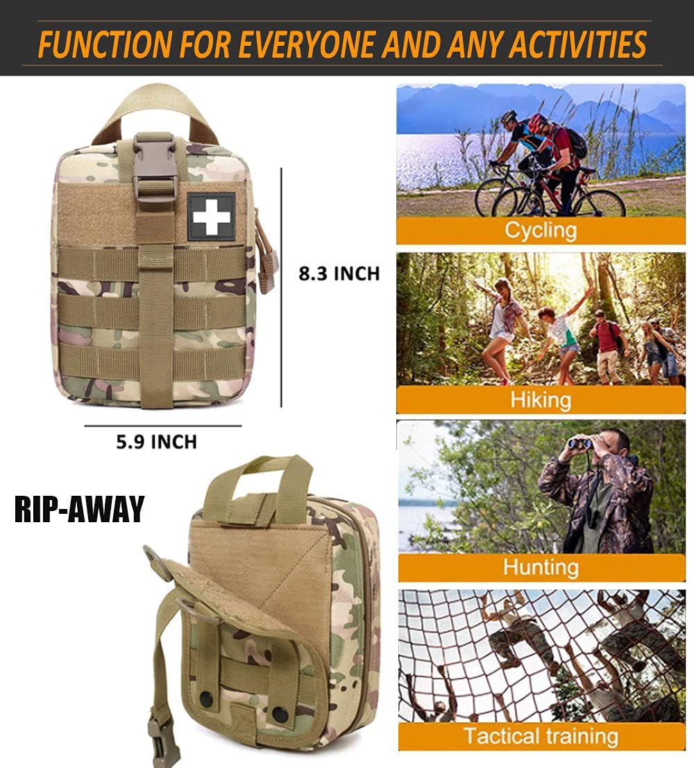 Molle Ifak Pouch Rip Away, Tactical First Aid Pouch Empty, Ifak Pouch Molle, Multicam Medical Pouches Military Duty Belt EMT Bag Only for Hiking Camping( OCP) : Sports & Outdoors