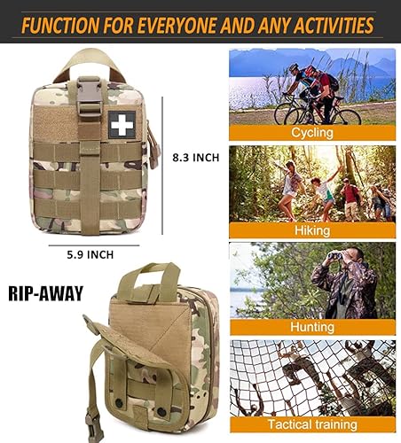 Miniatura 5 de 1000D Molle Ifak bolsa rasgada, táctica rasga, bolsa médica vacía, bolsa militar de primeros auxilios solo para camping, senderismo, viajes