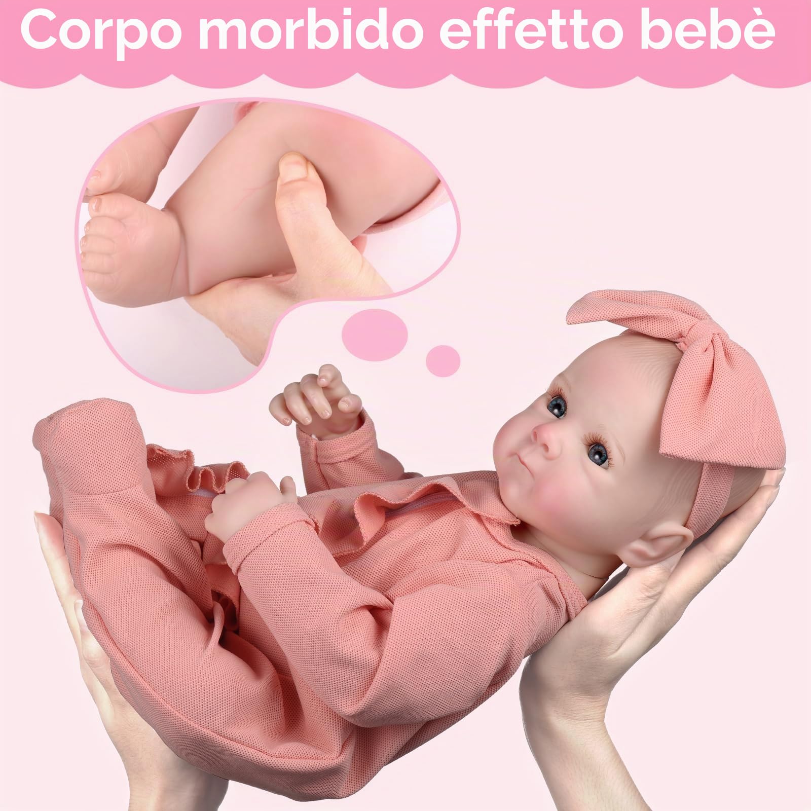 GAGAKU Bambola neonata reborn femmina, 45 cm bambole realistica bambola rinata con accessori