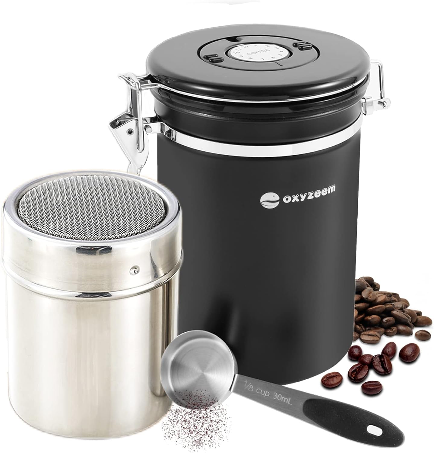 Oxyzeem Airtight Coffee Canister Stainless Steel, Tea Sugar