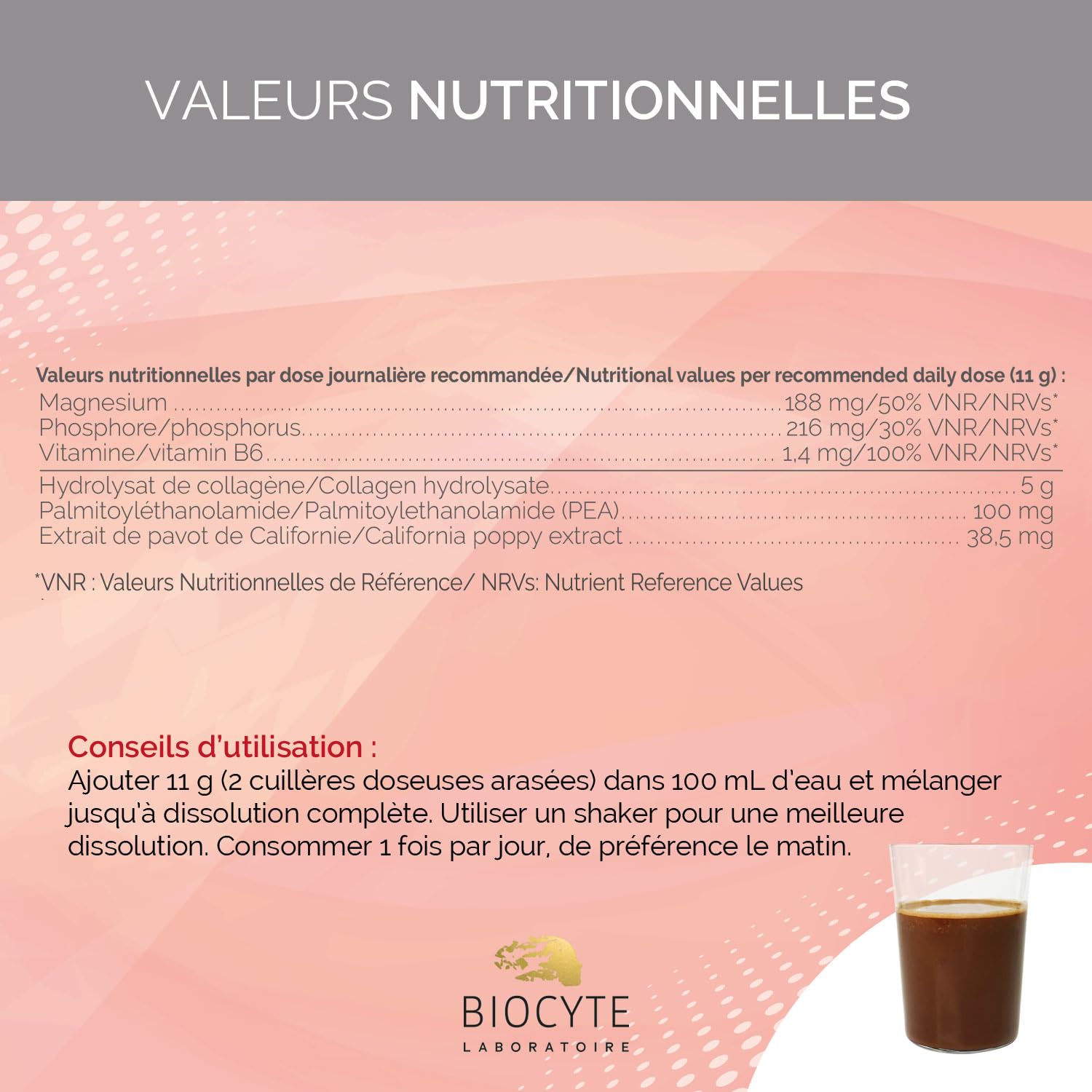 BIOCYTE Collagen Muscle Relax - Complément Alimentaire Décontractant Musculaire, Relaxation - Collagène, PEA, Magnésium et Vitamine B6 45 Gélules - Poudre 220 g - 20 jours de prise