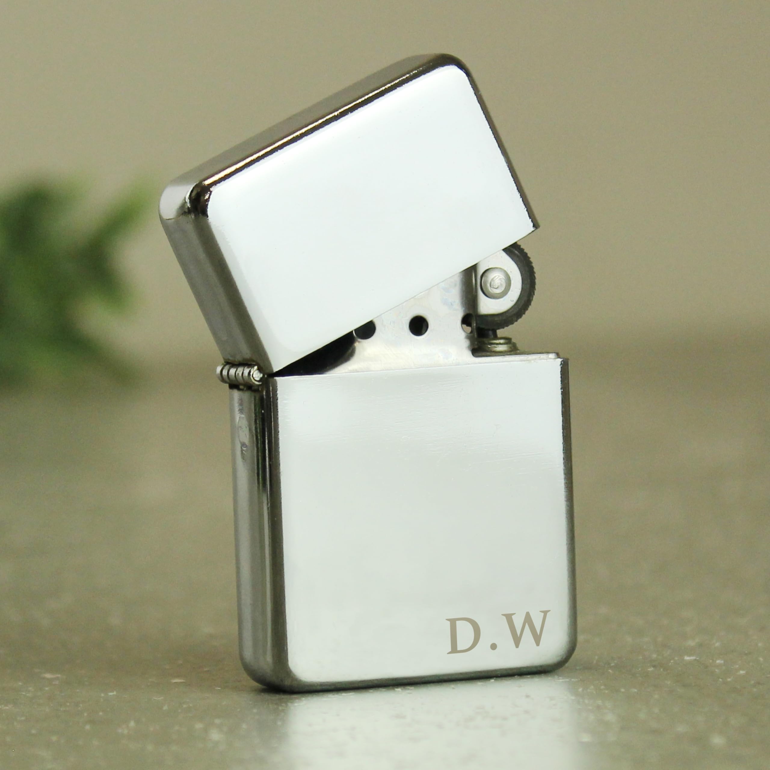 Personalised Memento Silver Personalised Initials Petrol Lighter