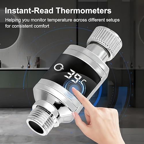 Miniatura 9 de Pantalla de temperatura de ducha, conciencia instantánea de temperatura, 3.7 x 1.4 in, medidor de baño digital LED, termómetro de ducha de lectura