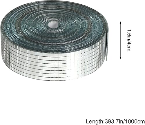 Miniatura 6 de Milisten Mosaicos de mosaico, rollos de espejos cuadrados, azulejos de mosaico, azulejos de mosaico autoadhesivos plateados, para despegar y pegar,