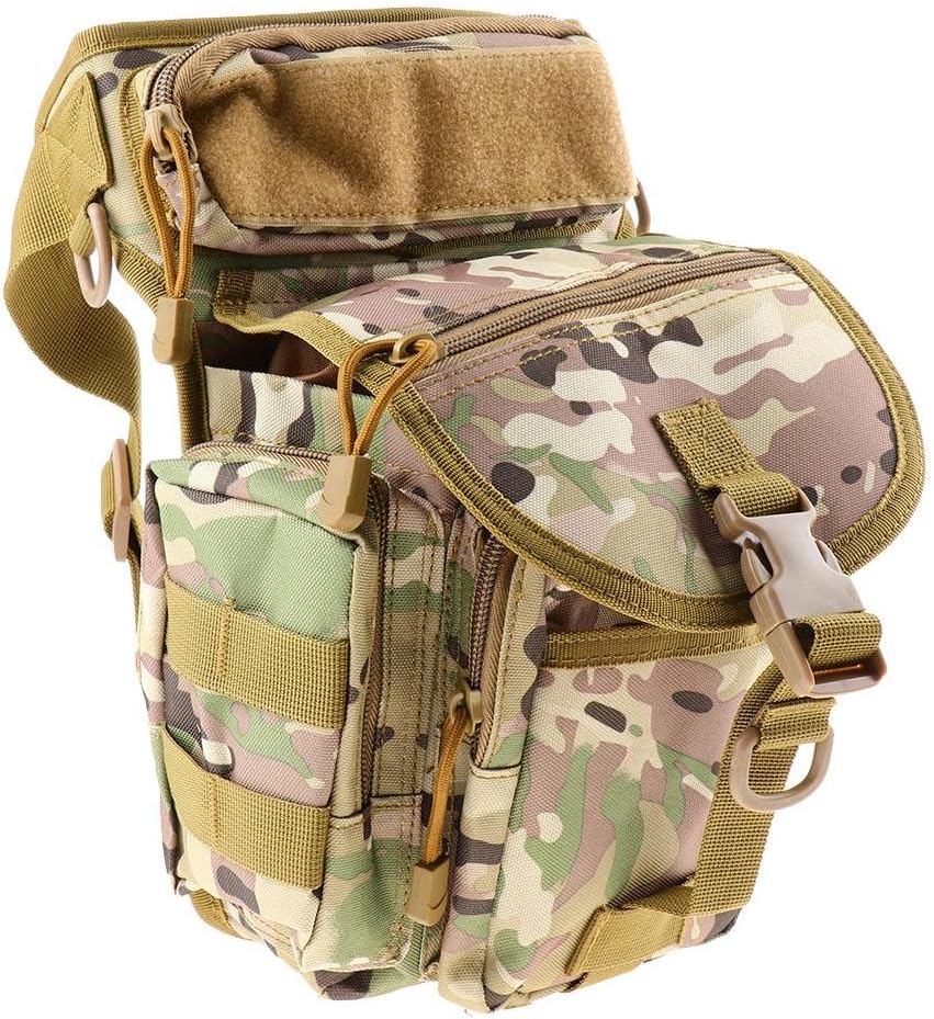 Waist Packs Utility Pouch Bag | Drop Leg Thigh Rig for Outdoor Hiking, Hunting, and Cycling | 800D Oxford Cloth Cross Over Hip Bag with Adjustable Straps - CP