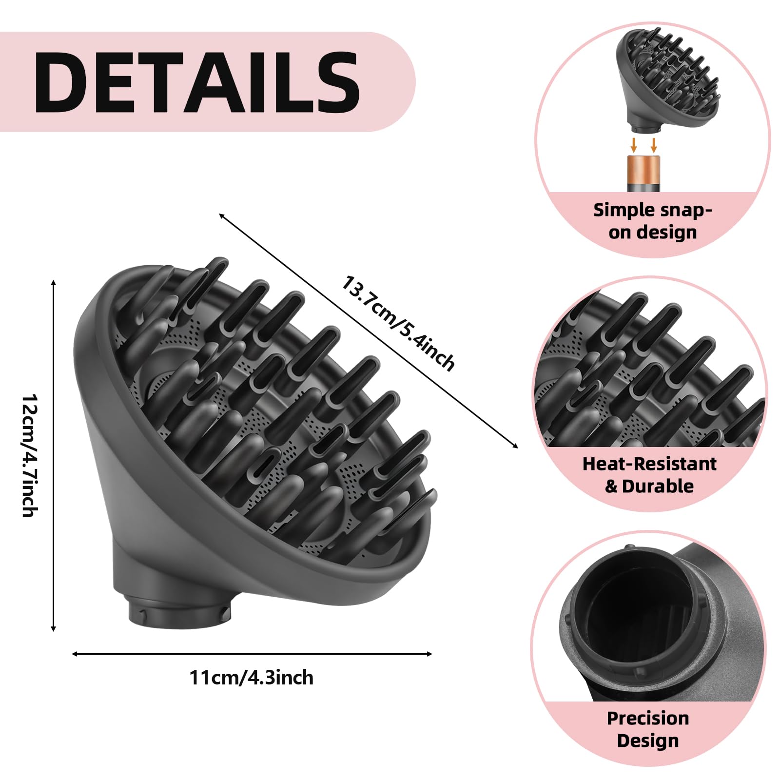 Verbesserte Diffusordüse für Dyson Lockenstab Umwandlung für Dyson Airwrap Styler auf Haartrockner Diffusor Düsenaufsatz