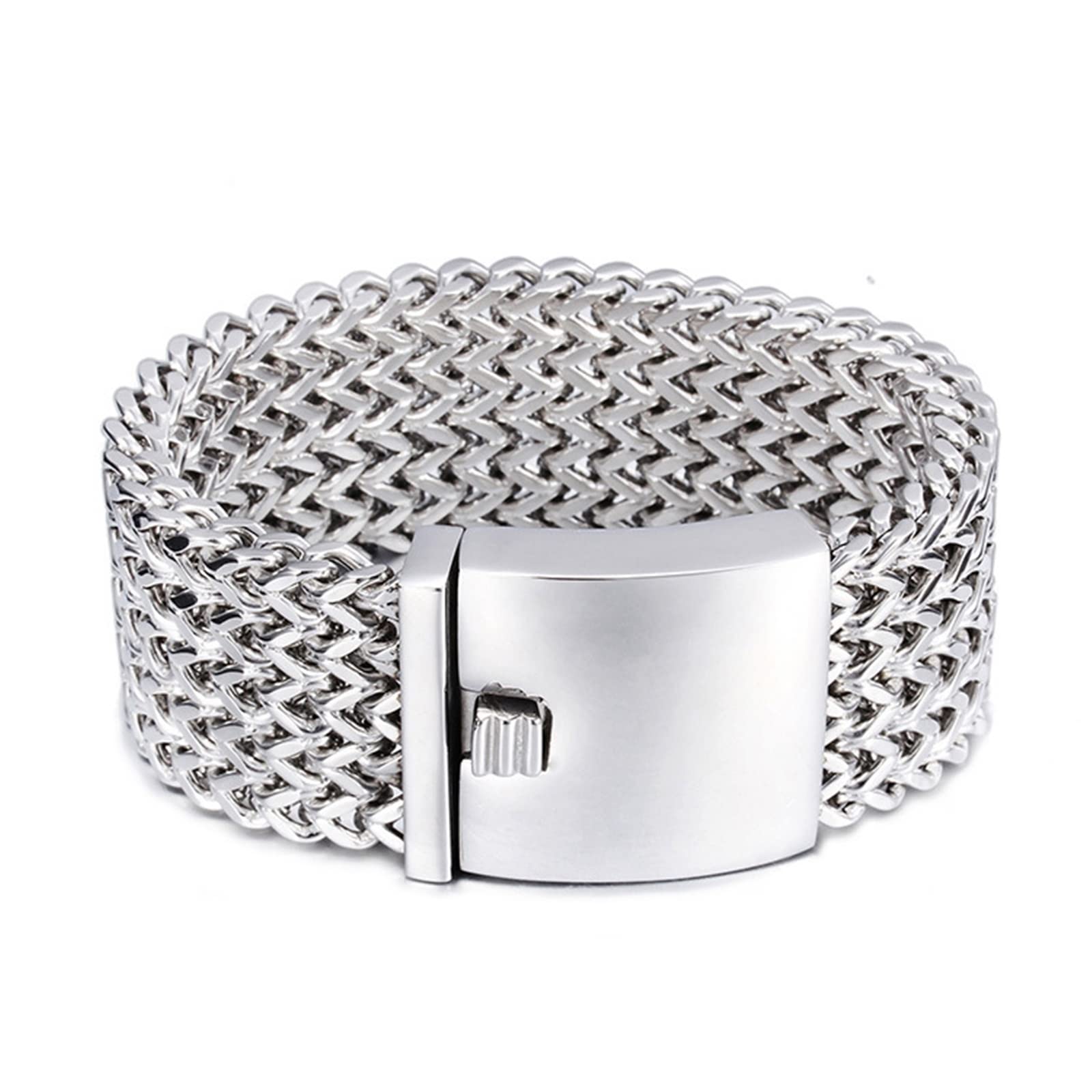 Herren Personalisiert Armband in Edelstahl, Dick Glieder Link Kettenarmband Eco-Verpackung Kleine Geschenke für Männer