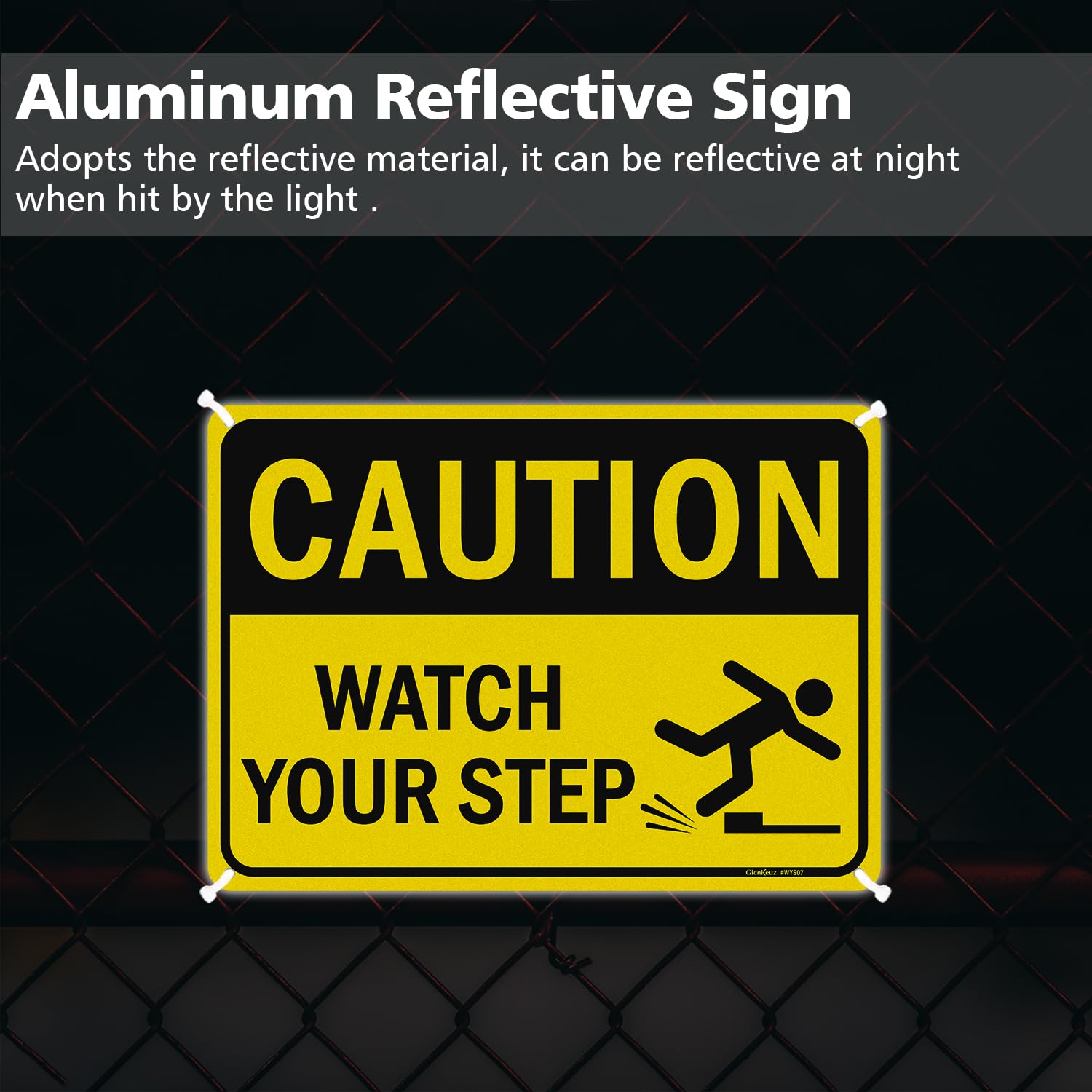 GicnKeuz Señal de seguridad de 10 x 7 pulgadas, aluminio reflectante, resistente a la decoloración, impermeable, uso en interiores o exteriores (paquete de 2)