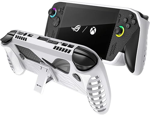 Miniatura 11 de Funda protectora con función atril para Rog Ally X/Rog Ally 2025 - Funda de TPU a prueba de golpes con soporte, antideslizante y anticolisión Negro