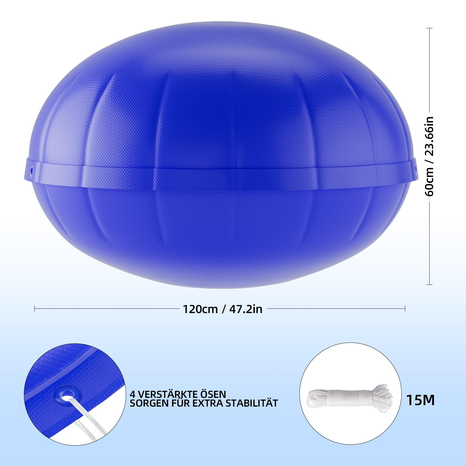 120 x 120cm Poolkissen Winter, Luftkissen Rund zur Poolabdeckung, Pool Winterkissen mit Sicherheitsventil, Pool Zubehör Wintermittel zur Überdachung, Pool Kissen Für Winterabdeckplanen