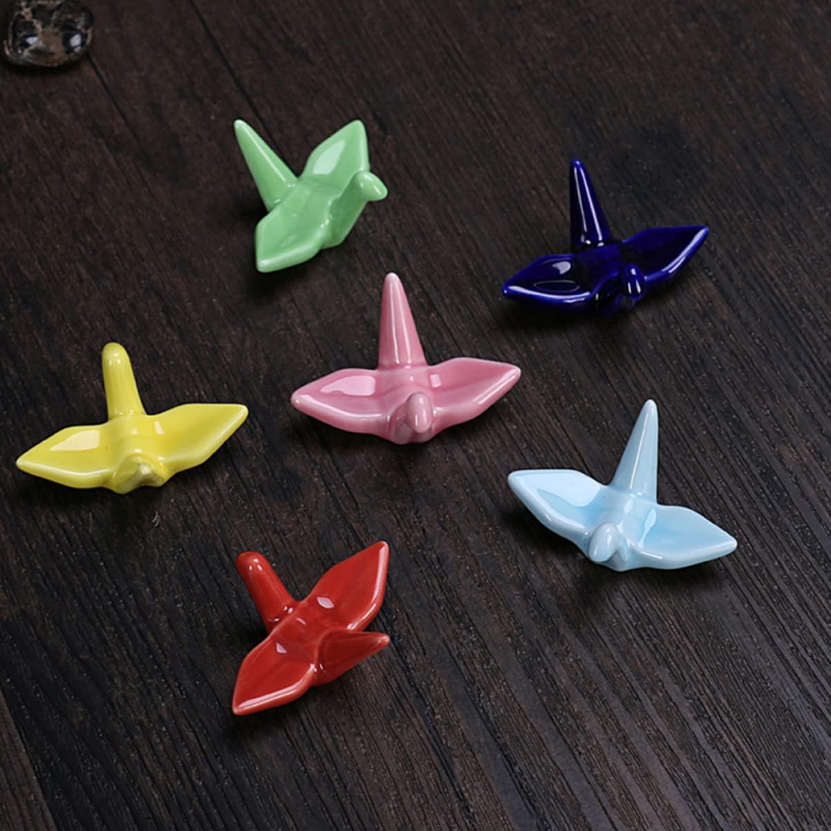 Chopstick Rest Chopsticks Holders decoration Rack 6pcs Statue Decor Japanese Decor Japanese Cake Floral Porcelain Paper Crane