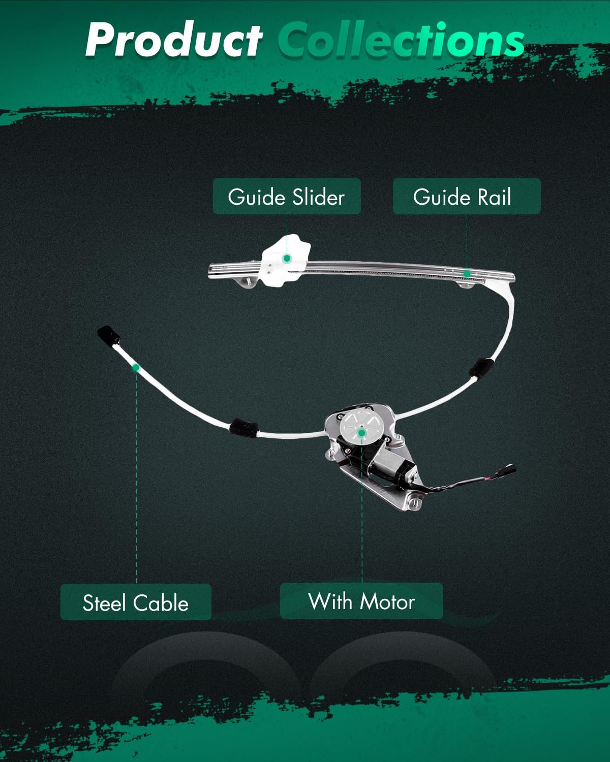 SCITOO Power Window Lift Regulator High Performance Automotive Replacement Parts for 2006-2007 for Jeep Liberty Front Right Passenger Side with Motor