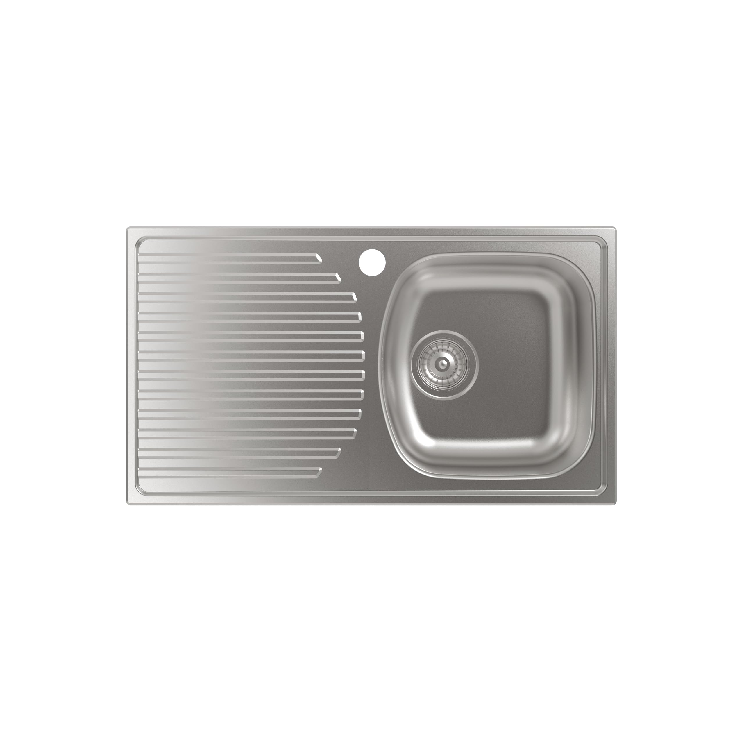 Cata Fregadero CDS-1 EI Sobre Encimera con Cubeta Cuadrada Escurridor Instalación Mueble 45 cm Base con Fondo Absorbente Accesorios Incluidos Acabado Acero Inoxidable