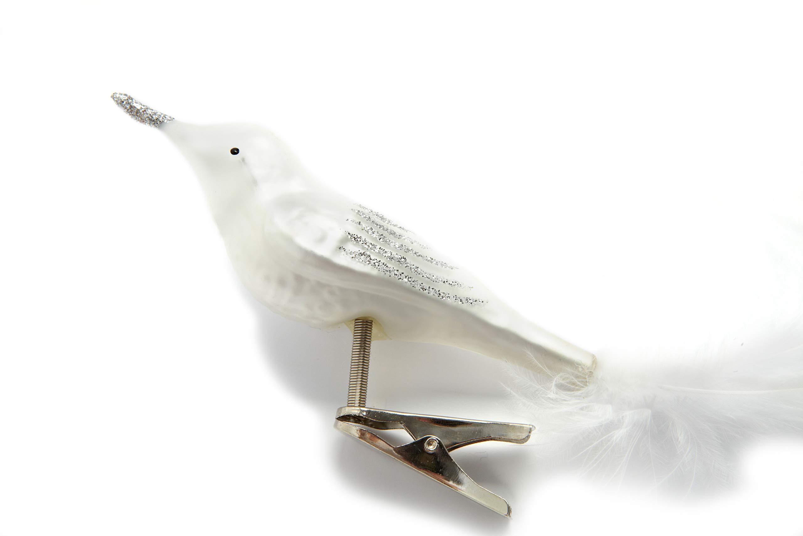 HEITMANN DECO Glas Vögel Christbaumschmuck - 3er Set Silber Mit Federschwanz