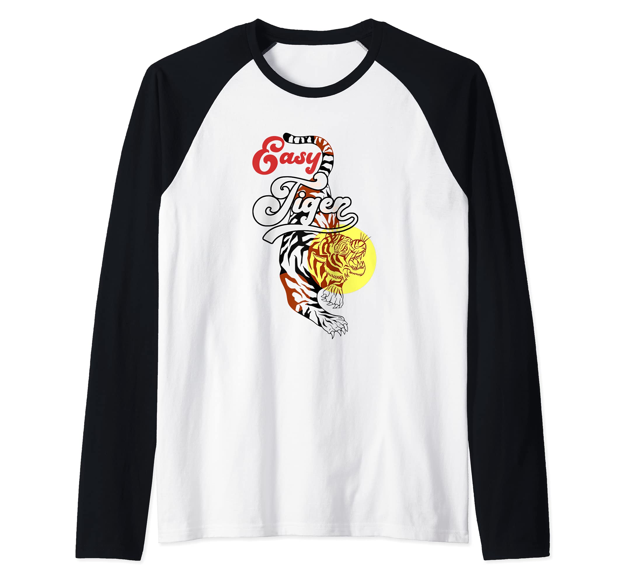 Easy Tiger Raglan Baseball Tee, Black