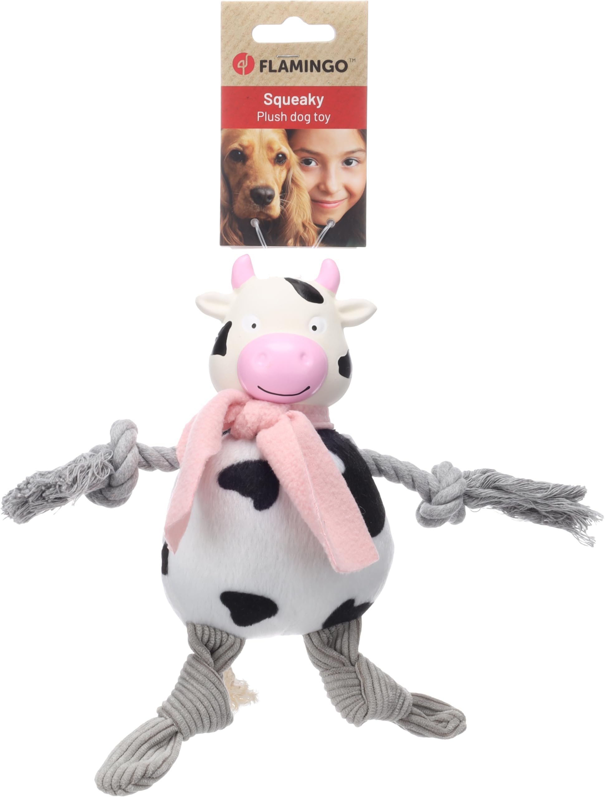 Flamingo TOY SJALO COW WHITE 27x6,5x24CM