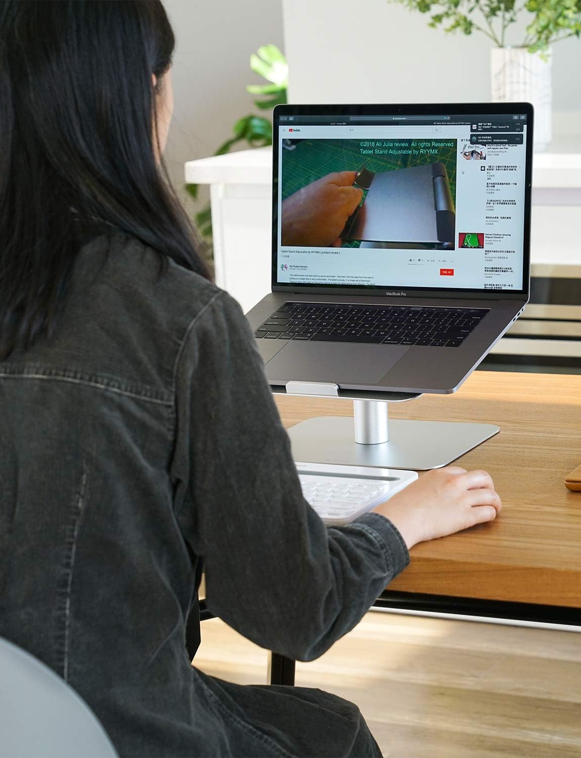 Discount Laptop Stand for Desk - RYYMX Notebook Stand : 360-Rotating Laptop Holder Compatible with 10 to 17 inch Apple MacBook Pro, Air, Dell XPS, HP, Samsung, Acer, Surface and Other Notebooks