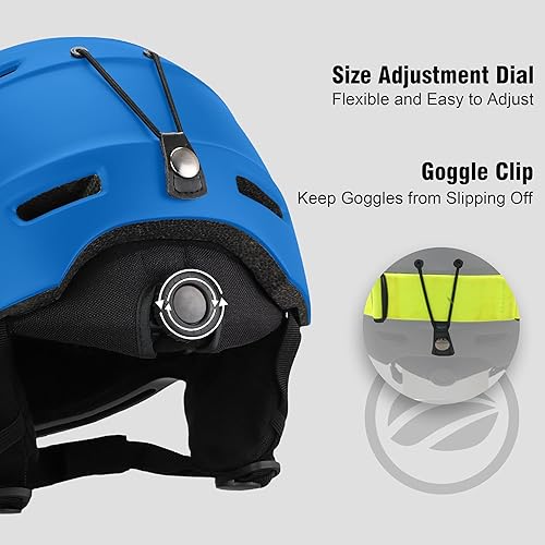 Miniatura 5 de Casco de esquí para adultos, casco de snowboard para hombres y mujeres jóvenes, casco de deportes de nieve certificado para esquí, snowboard