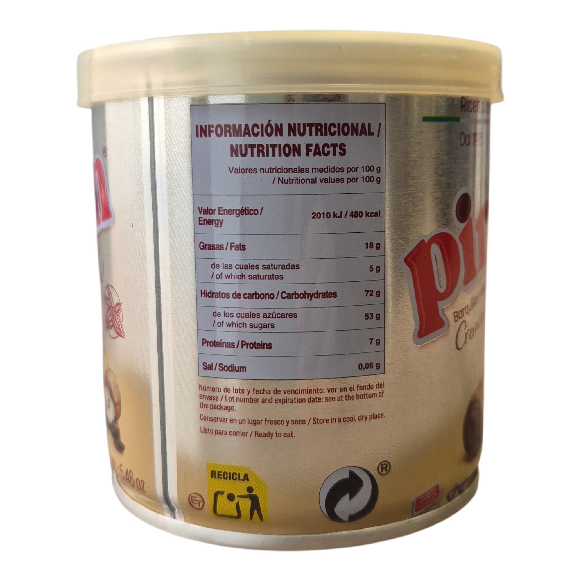 Pirulín Sindoni Pack de 2 Latas 155 g c/u | Barquillos Rellenos de Crema de Chocolate y Avellana | Snack Dulce Venezolano | Ideal para Compartir o Regalar