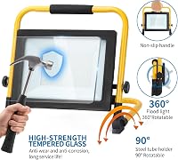 Aigostar LED Építkezési Reflektor 100W 8800LM - Vízálló Munkalámpa Kábellel, Műhelyhez, Építkezéshez, Garázsba, 6500K Nappali Fehér Fény, Ho 3