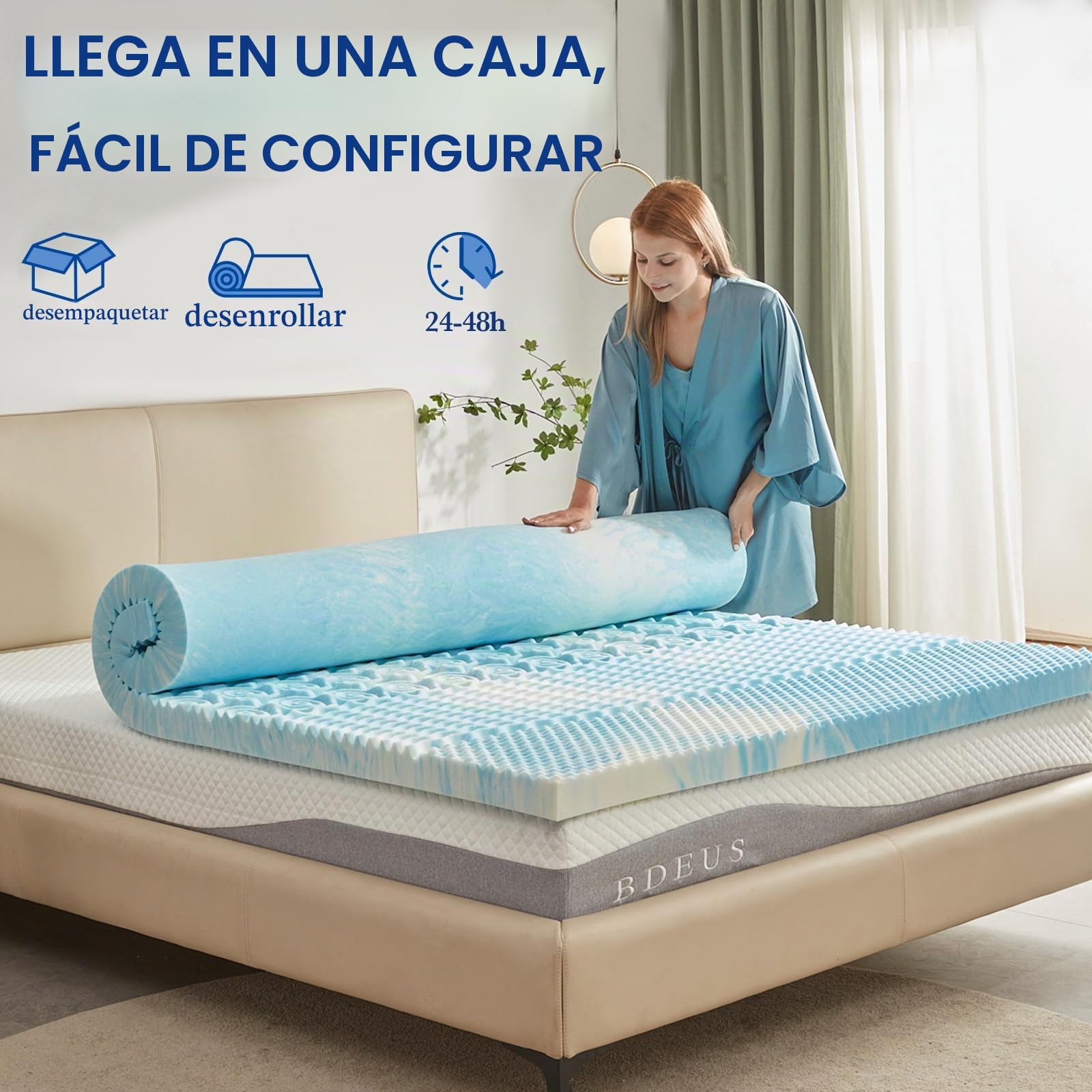 SINWEEK Cubrecolchón de Espuma viscoelástica de 5 Zonas de 5 Zonas, Alivia la presión, Suave, Certificado CertiPUR-US, tamaño Individual