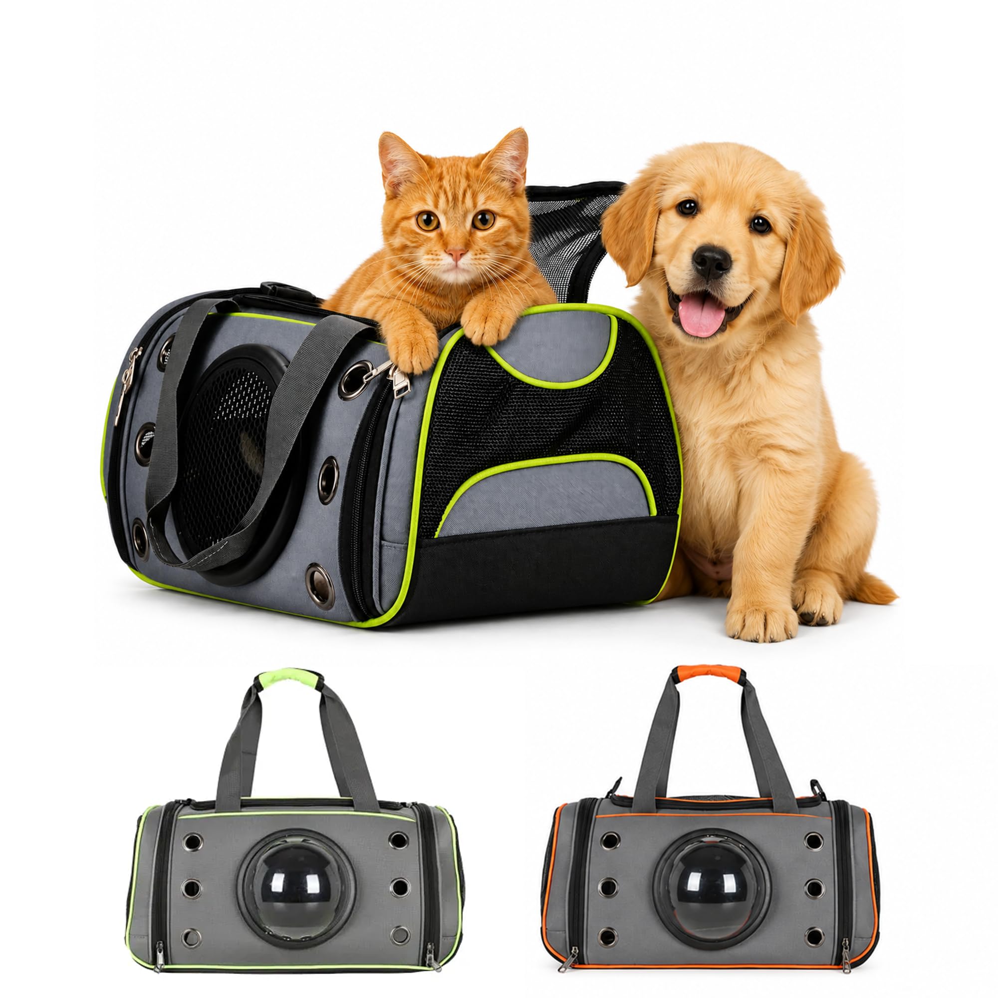 PAWSWARE Foldable Cat Carrier Bag for Cats & Small Dogs with Shoulder Strap