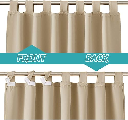 Miniatura 3 de RYB HOME Cortinas de porche impermeables para exteriores, 2 paneles desmontables superiores resistentes al agua, bloqueo UV, cortinas térmicas para