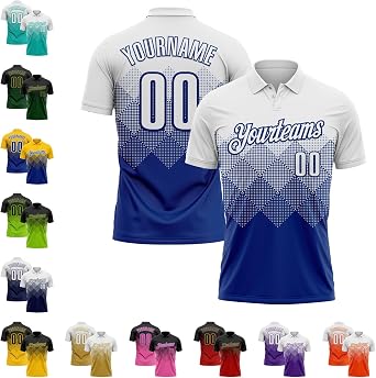Custom Gradient Golf Polo Shirts Short Sleeve Bowling Dart Tennis Jersey Top Design Men Women Youth Work Business Tee