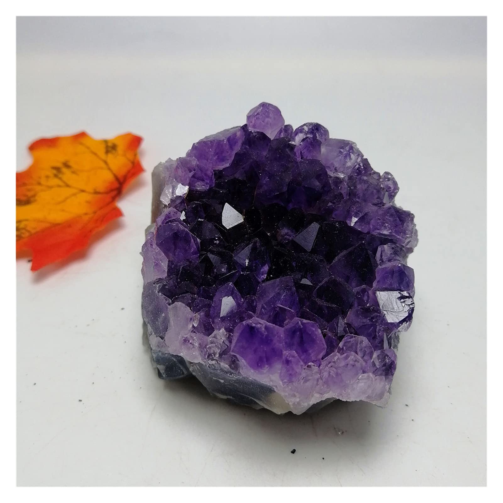 GEILSK Cristal Natural en Bruto Cúmulo de geoda de Amatista Natural Caliente Cúmulo de Amatista de geoda de Cristal de Piedra de Cuarzo púrpura for la decoración del hogar (Size : 100-200g)