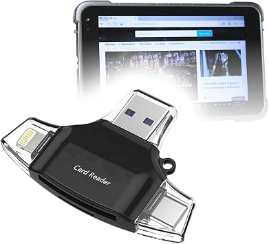 BoxWave Smart Gadget Compatible with Vanquisher SV-82 Rugged Tablet 8 in - AllReader SD Card Reader, microSD Card Reader SD Compact USB - Jet Black