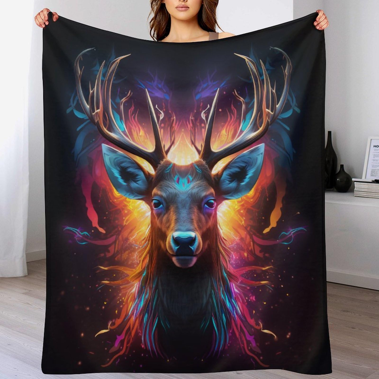 DCCCY Deer Blanket Throw Super Soft Warm Lightweight Cozy Blankets for Children, Young Girls Or Adult for Couch Bed Sofa 140×180cm