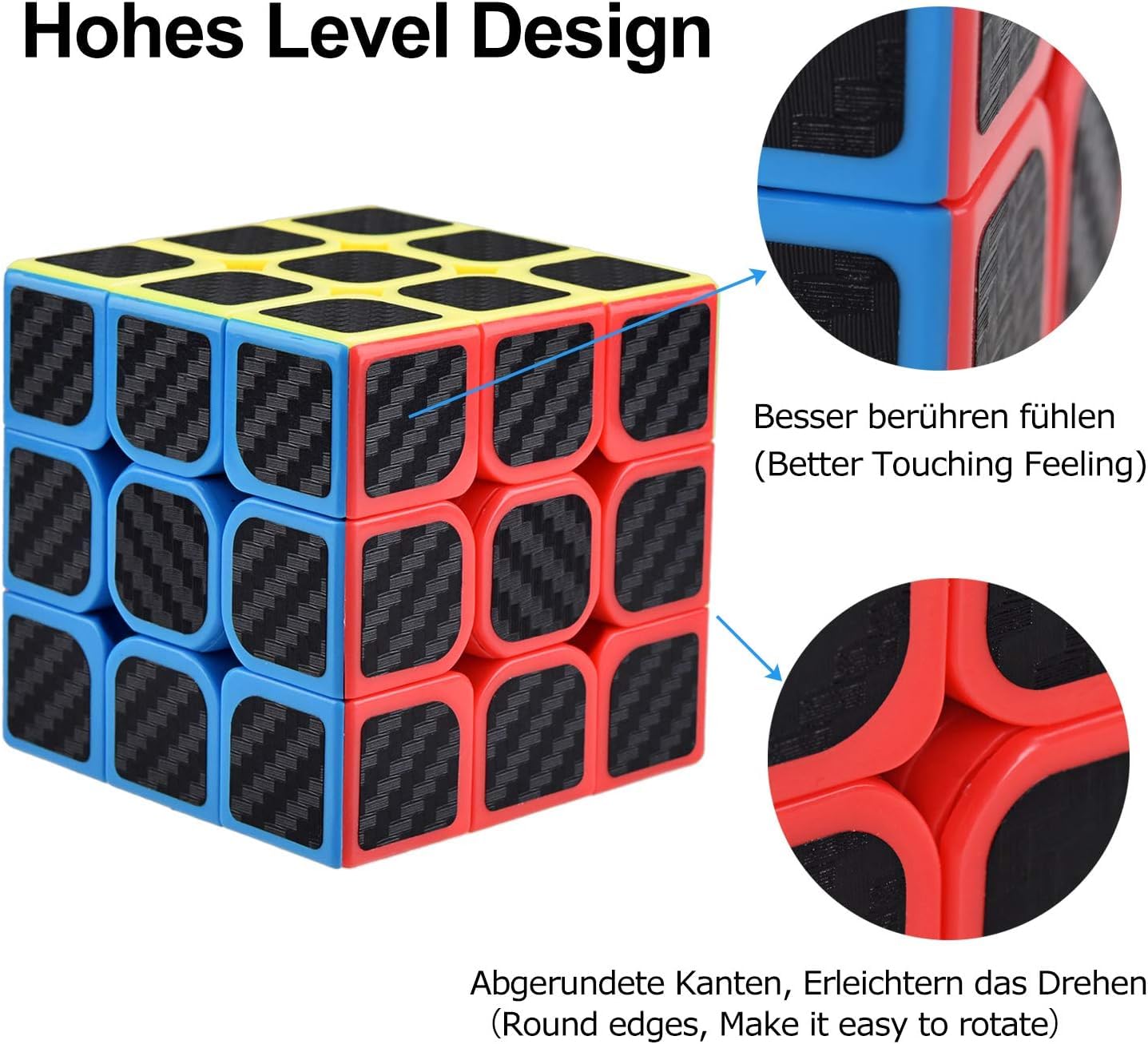 DealKits Cubo magico, Speedcube 3x3 Cubo magico originale Speed Magic Cube Riduttore di pressione Intelligenza IQ Esercizi combinati per principianti Bambini Adolescenti, Anti-Stress