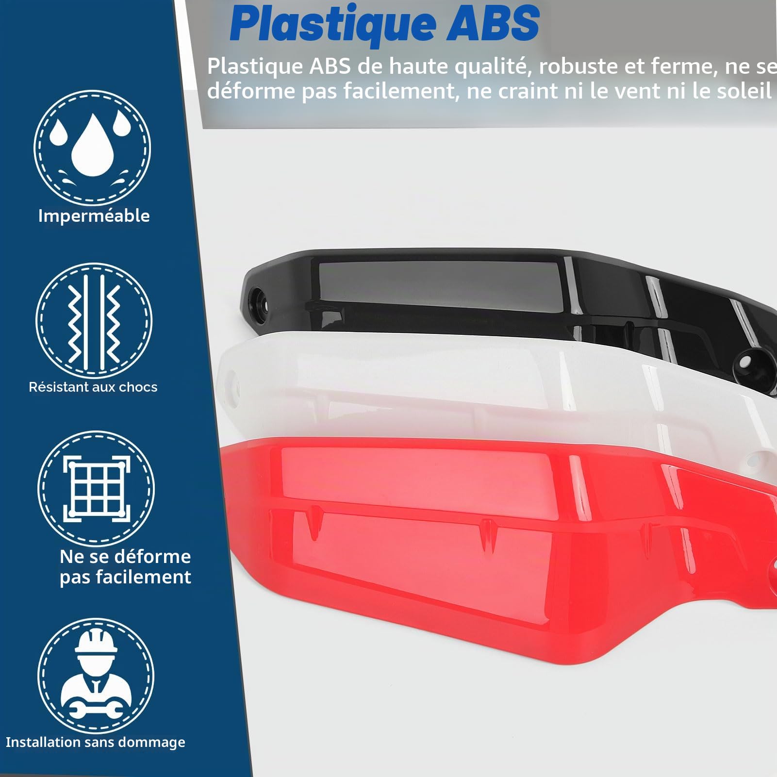 Protège-mains moto compatibles avec Transalp XL750 2023-2026 - Protection de levier de frein, guidon et pare-brise - Accessoires XL750 Transalp 750 (Noir - 2 paires)
