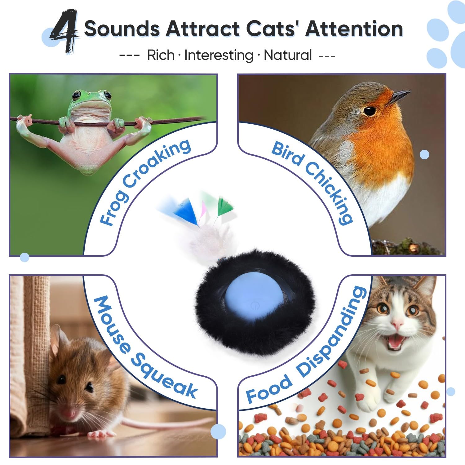 GoldenSun Cat Toy, Motion Chirp-Activated Single Cat Ball Toy - Image 2