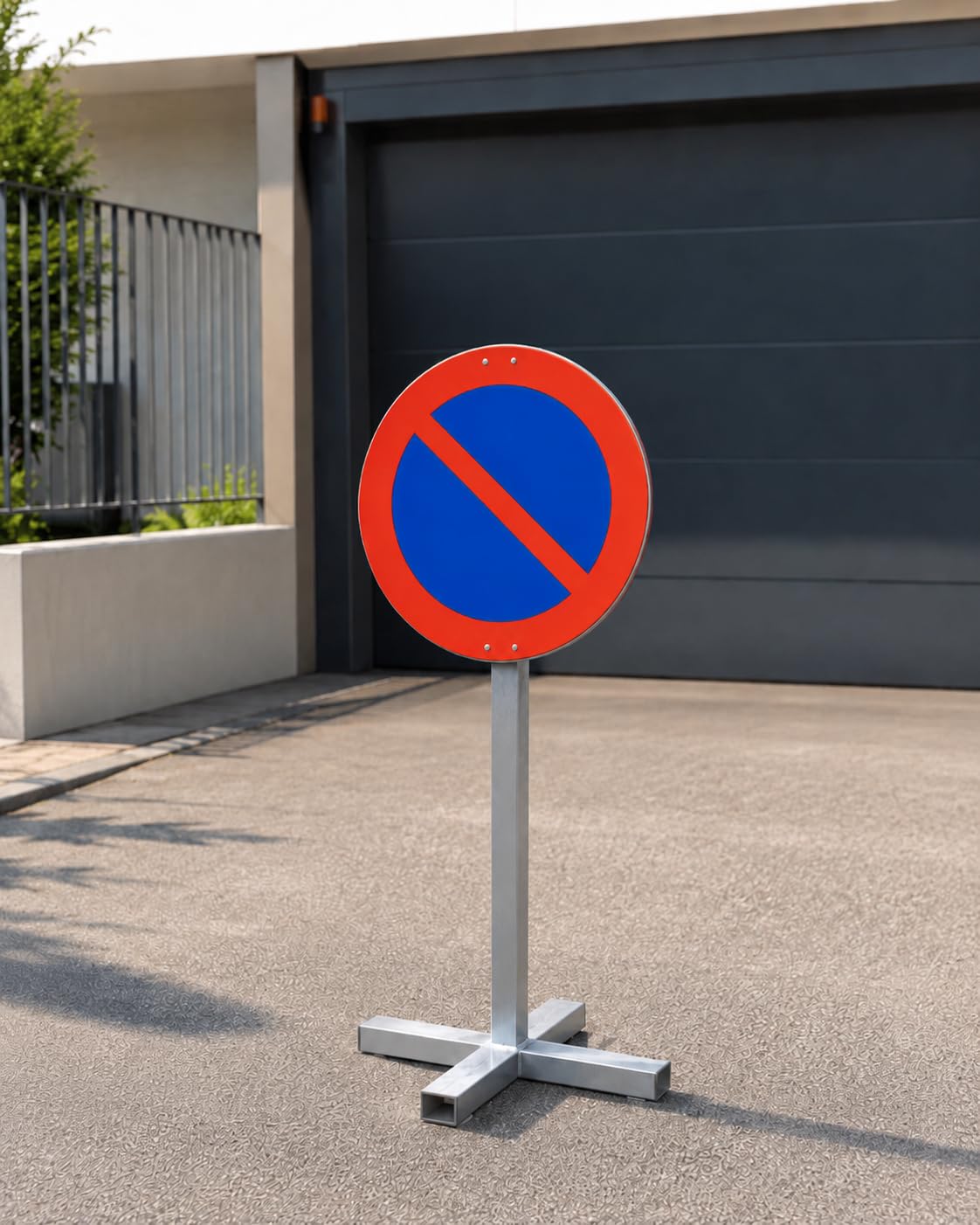 FERRETELIX® Señal R-308 Prohibido Aparcar con Poste 1,5 m y Cruceta