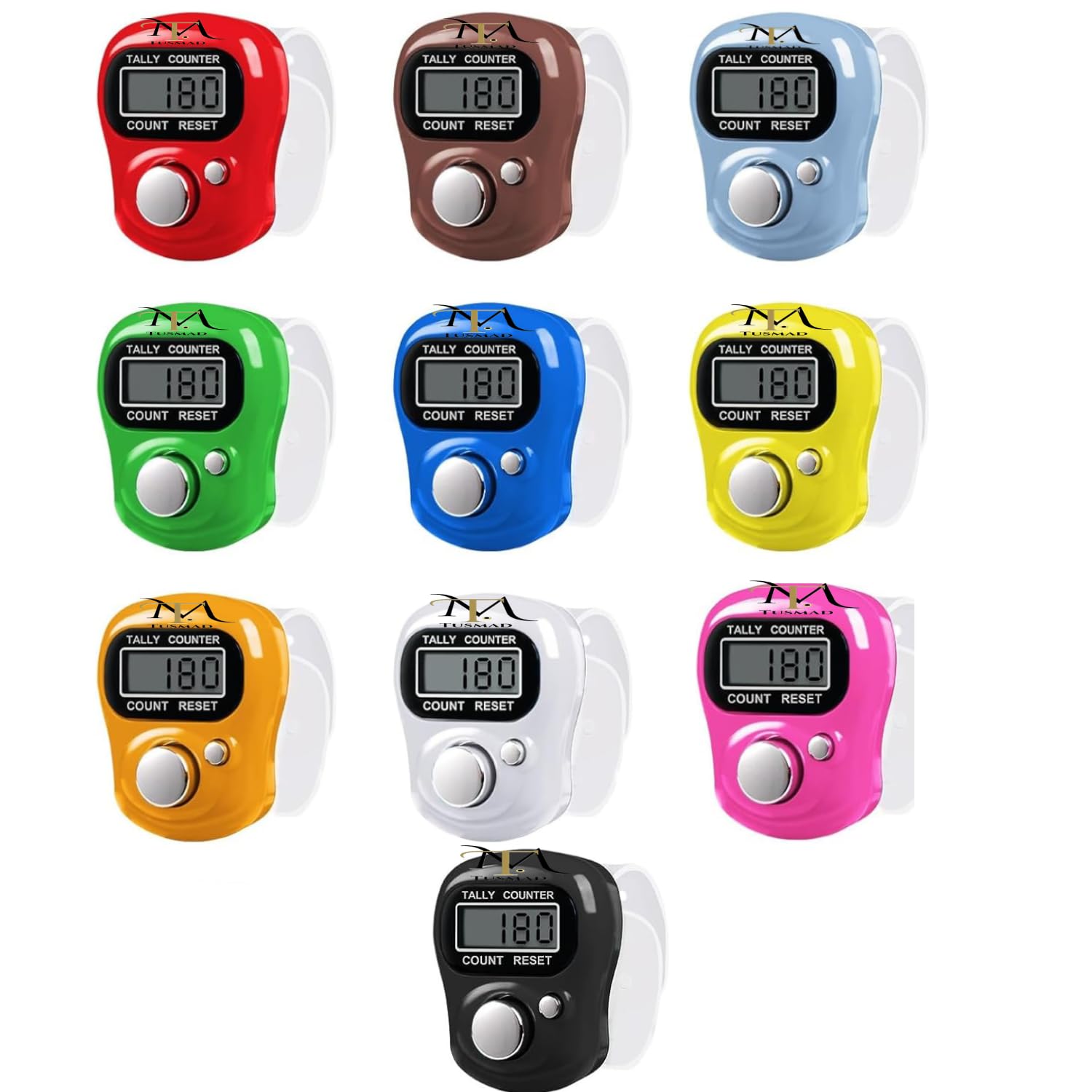 Tusmad Supremo Aldo Manual Hand Finger Counting Machine Digital Head Electronic Tally Counter for Cricket Umpire and Various Counting Purpose (10Qty) Tally Counter Finger Ring.clicker Counter-image-40