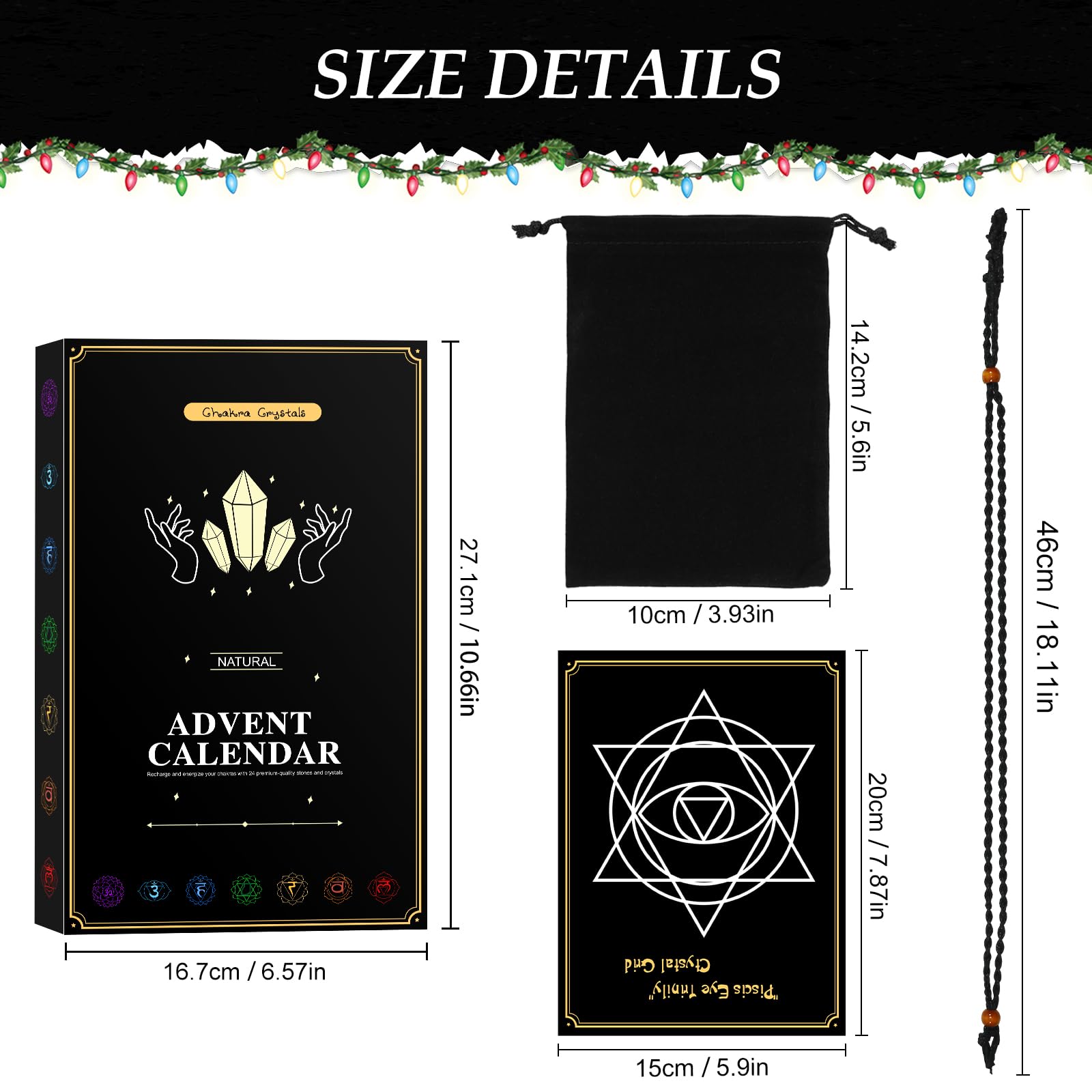 Calendario Avvento 2026 Adulti Pietre e Cristalli Regalo di Natale per Uomo Donna 25PCS
