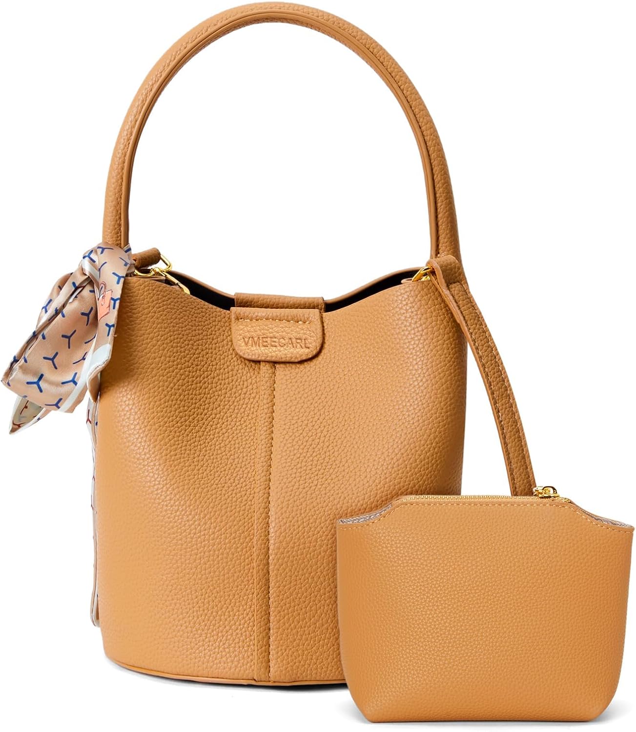 Mini Bucket Bags for Women, Vegan Leather Small Crossbody Purse with Removable Straps Trendy Top Handle Shoulder Straps