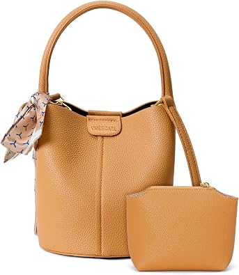 Small Bucket Bag for Women, Mini Vegan Leather Crossbody Purse