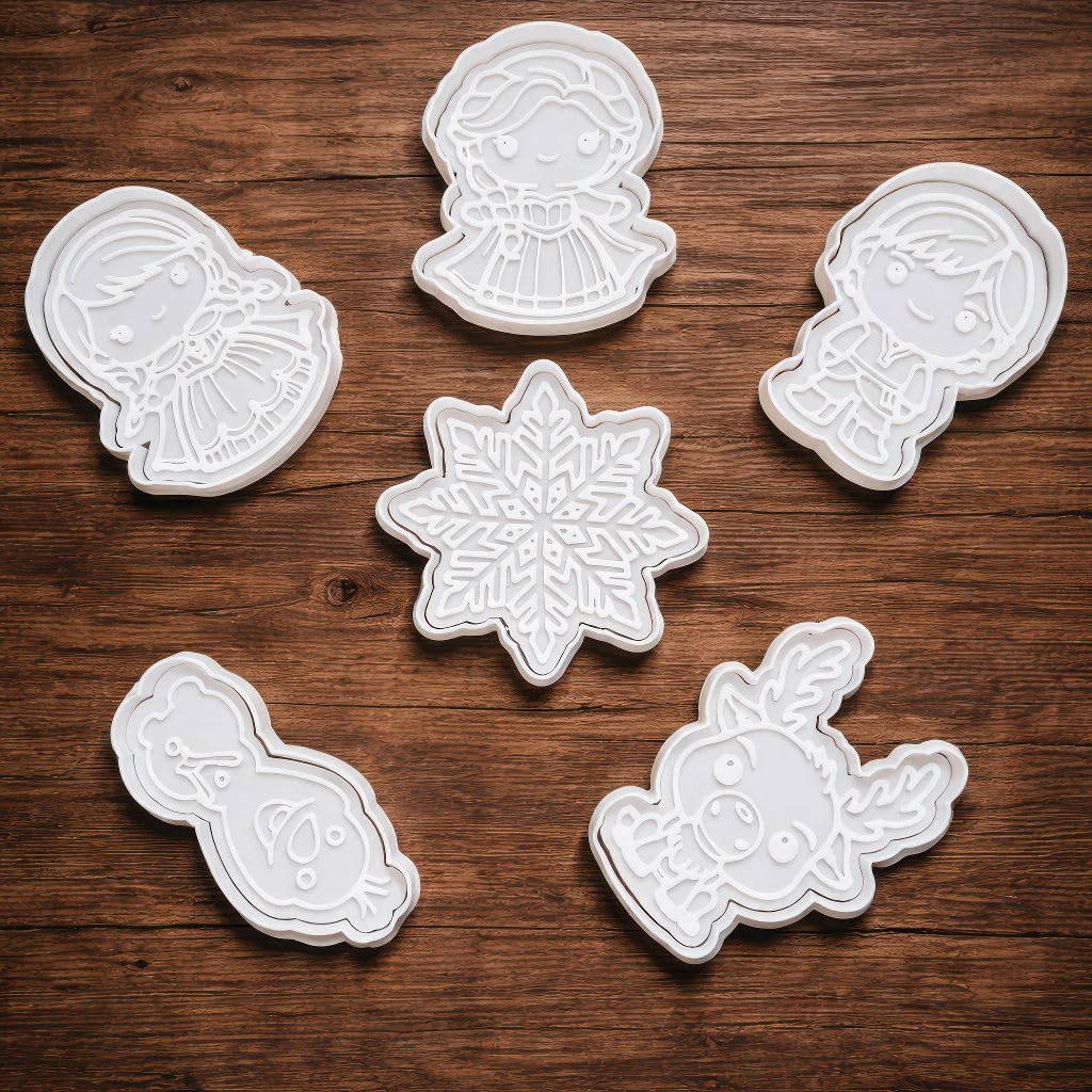 Allenjoy Cookie Cutters & Stamps, Ice Biscuit Cutter Embosser Molds for Baking, Fondant, Polymer Clay - Funny Kitchen Accessories, Novelty DIY Supplies, Party Favors, Decorations, Gifts