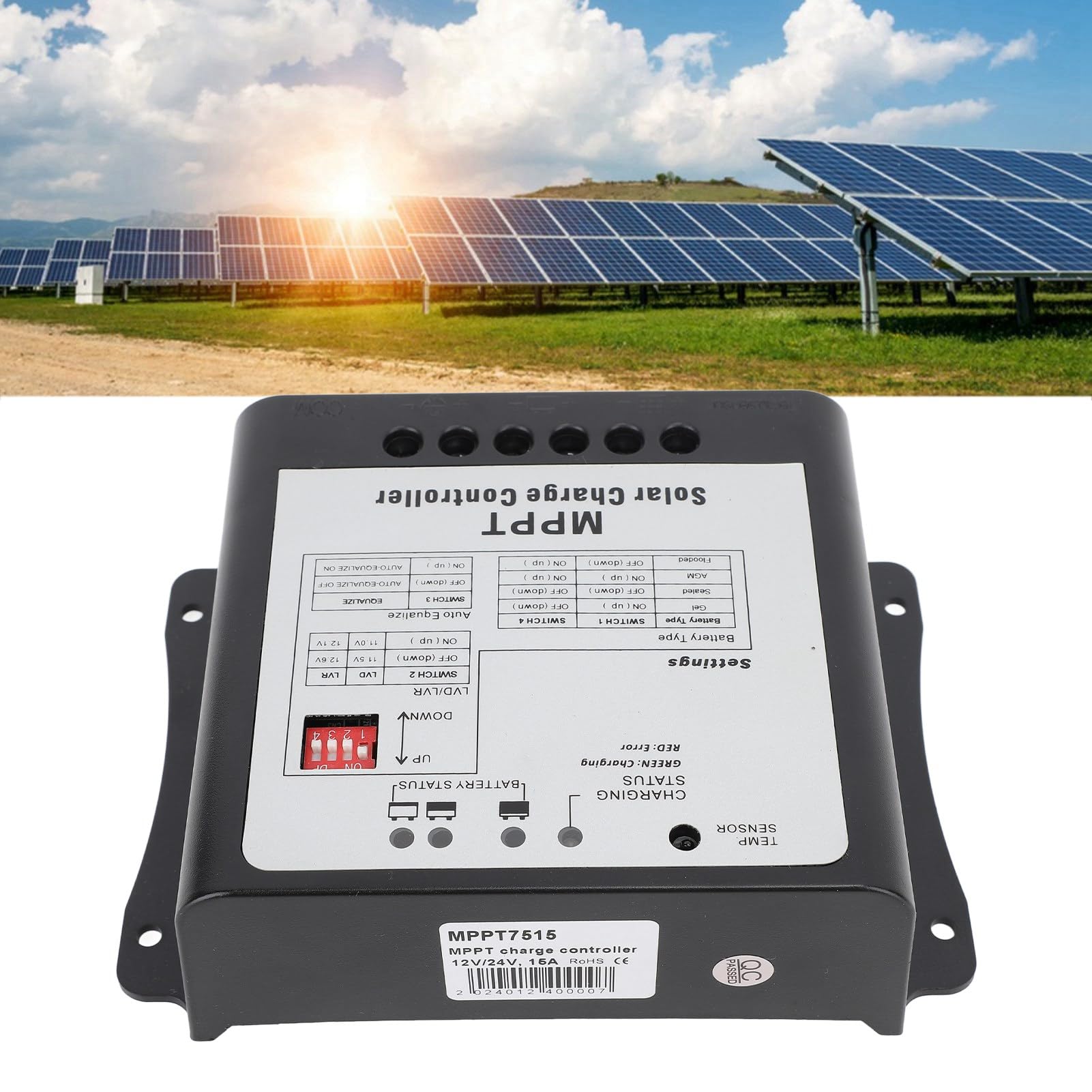 Omabeta Contrôleur de Charge Solaire MPPT 75 V 15 A, Régulateur de Batterie