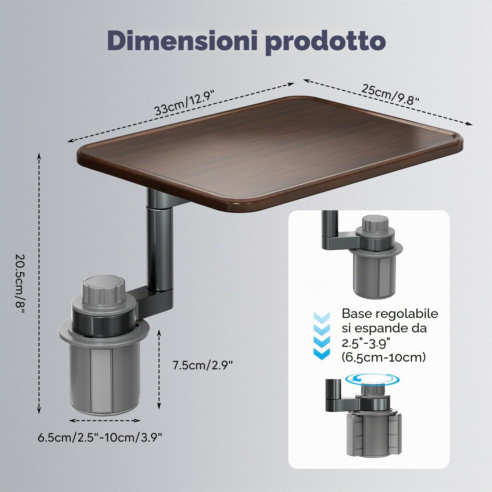 Supporto da auto per laptop,tavolino portabicchieri in legno con rotazione a 360°Tavolino da auto e vassoio portaoggetti compatibile con Tesla Model,Ford e la maggior parte dei veicoli
