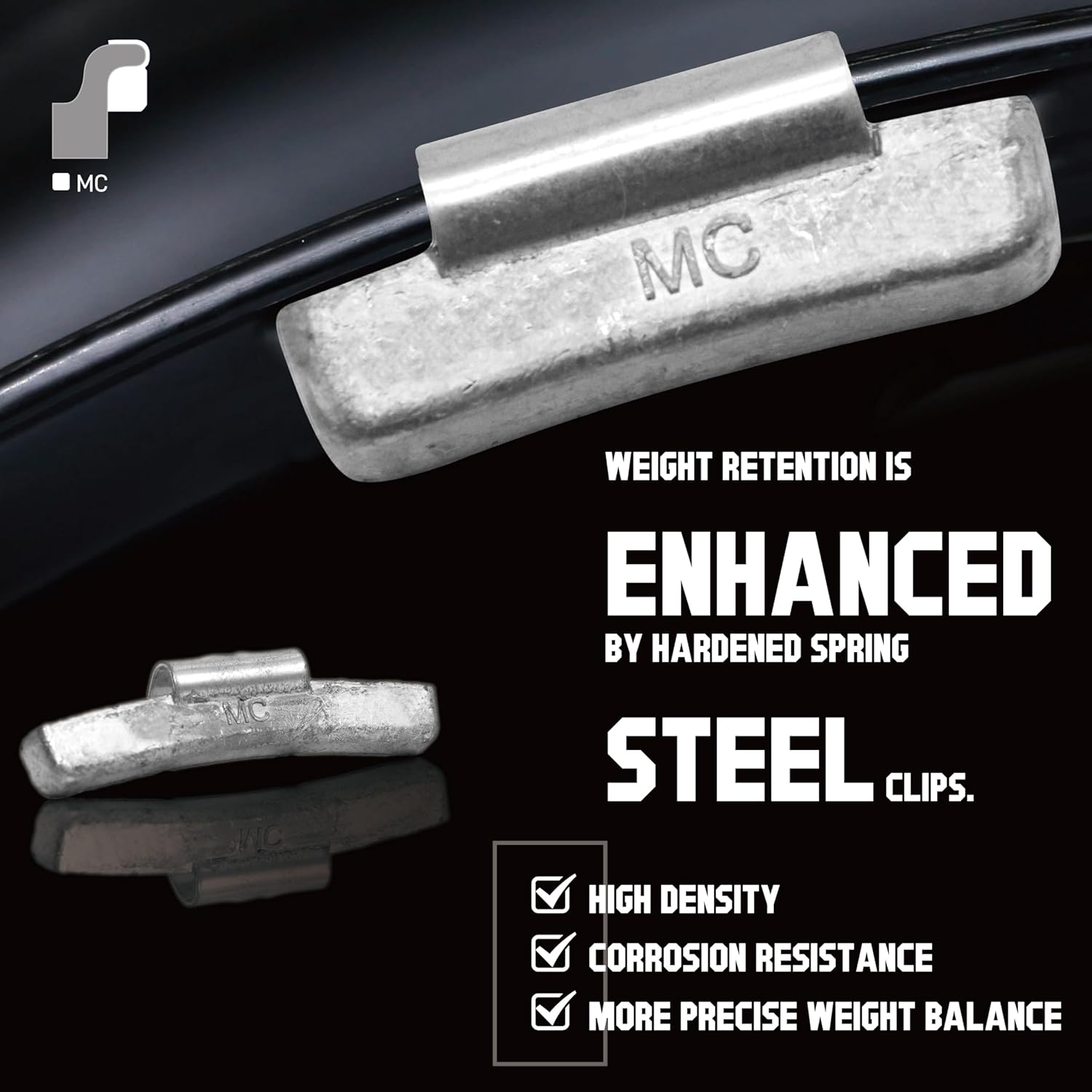 Wheel Weights Lead Clip on Tire Weights, MC-Series 0.25-1.00 oz, 30 Pcs Each Weight,Total 120 Pcs/Box, Accurate Tolerances, Suitable for Full-Size Pickups, SUVs, Vans, and Passenger Cars