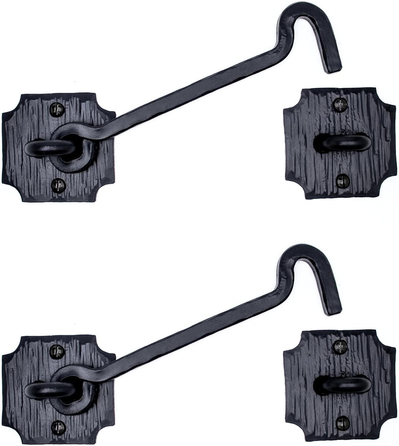 2 Pack 6 inch Decorative Bar Flip Latch Black Small