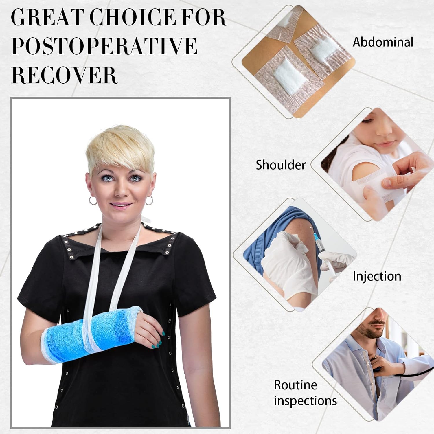 Hercicy Post Surgery Shirt Unisex Shoulder Surgery Shirts Left and Right Side Snap Access Recovery top for Women Men - Image 4