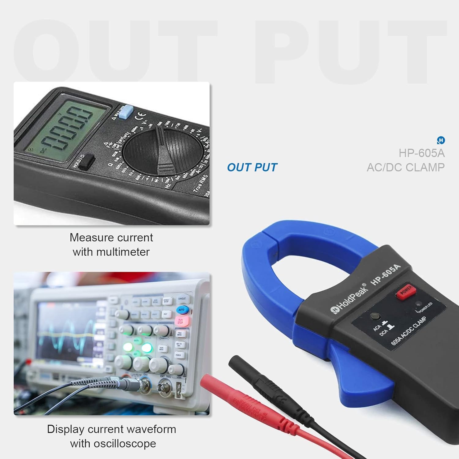Output display options for the HOLDPEAK HP-605A