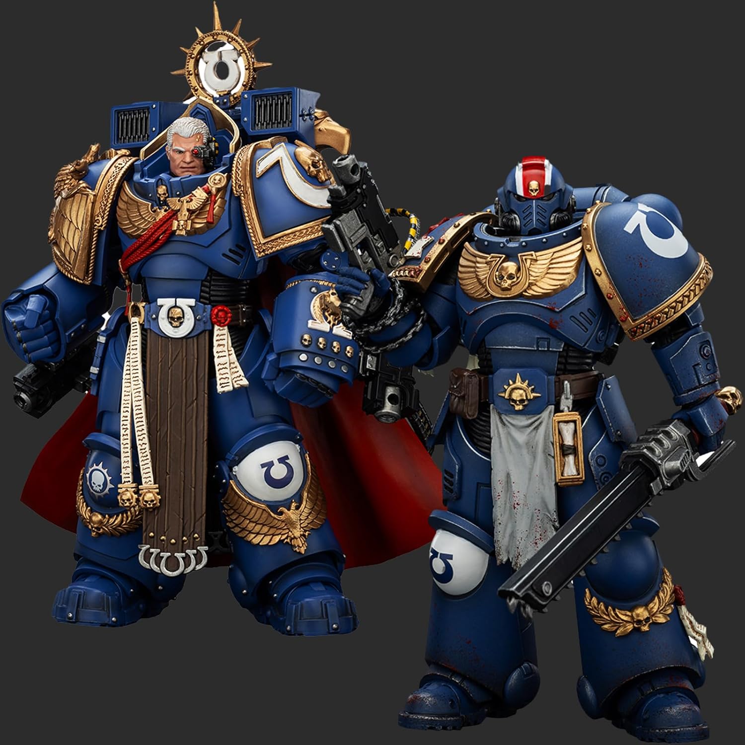 JOYTOY Warhammer 40K Ultramarines 1/18 Action Figures Ultramarines Lieutenant Titus-Collectors Edition Marneus Calgar 2PCS Model Collection