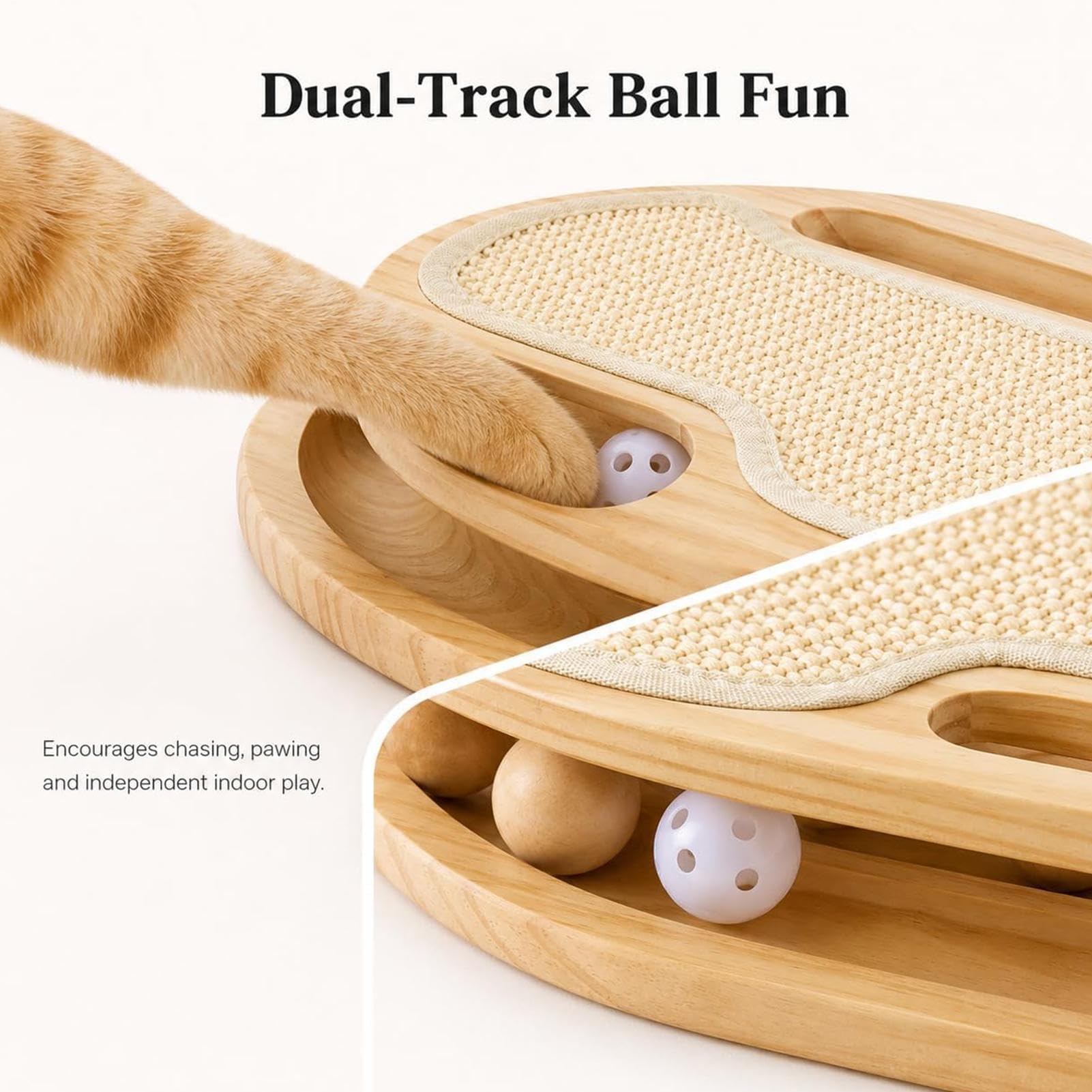 mit Ball - Holz Sisal Kratzspielzeug