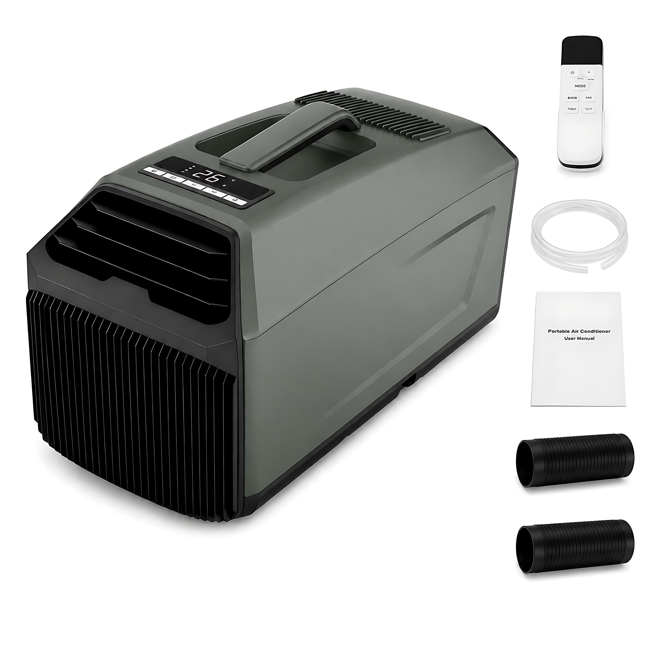 KPOUYYDS Small Portable Air Conditioner, Spot Cooler - 4500/5100 BTU Dual Hose, 36dB Quiet Sleep Mode, 330W Low Wattage, True Dual-Rotor Compressor for Truck Cabins, Tent, RV, Dorm Room 4500BTU/AC