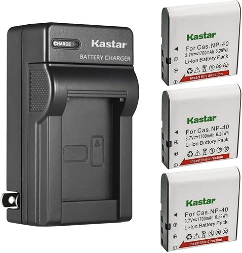 Miniatura 8 de Kastar Paquete de 1 cargador de batería y CA de pared de repuesto para Casio NP-40 Casio Exilim Zoom EX-Z1080, Exilim Zoom EX-Z1200, Exilim Zoom